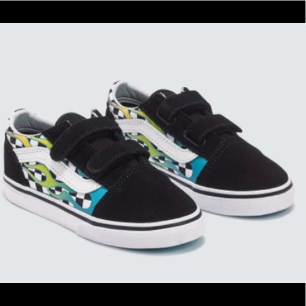 Toddler Vans Flame 🔥 Surf Glow Checkered Sneakers